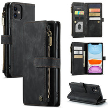 Load image into Gallery viewer, CaseMe-C30 PU + TPU Multifunctional Horizontal Flip Leather Case with Holder &amp; Card Slot &amp; Wallet &amp; Zipper Pocket, For iPhone 8 Plus &amp; 7 Plus &amp; 6 Plus, For iPhone SE 2022 / SE 2020 / 8 / 7 / 6, For iPhone 11, For iPhone 11 Pro, For iPhone 11 Pro Max   ...