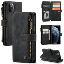 Load image into Gallery viewer, CaseMe-C30 PU + TPU Multifunctional Horizontal Flip Leather Case with Holder &amp; Card Slot &amp; Wallet &amp; Zipper Pocket, For iPhone 8 Plus &amp; 7 Plus &amp; 6 Plus, For iPhone SE 2022 / SE 2020 / 8 / 7 / 6, For iPhone 11, For iPhone 11 Pro, For iPhone 11 Pro Max   ...