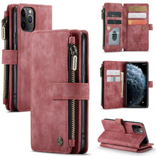 Load image into Gallery viewer, CaseMe-C30 PU + TPU Multifunctional Horizontal Flip Leather Case with Holder &amp; Card Slot &amp; Wallet &amp; Zipper Pocket, For iPhone 8 Plus &amp; 7 Plus &amp; 6 Plus, For iPhone SE 2022 / SE 2020 / 8 / 7 / 6, For iPhone 11, For iPhone 11 Pro, For iPhone 11 Pro Max   ...