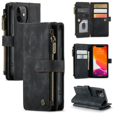 Load image into Gallery viewer, CaseMe-C30 PU + TPU Multifunctional Horizontal Flip Leather Case with Holder &amp; Card Slot &amp; Wallet &amp; Zipper Pocket, For iPhone 8 Plus &amp; 7 Plus &amp; 6 Plus, For iPhone SE 2022 / SE 2020 / 8 / 7 / 6, For iPhone 11, For iPhone 11 Pro, For iPhone 11 Pro Max   ...