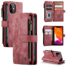Load image into Gallery viewer, CaseMe-C30 PU + TPU Multifunctional Horizontal Flip Leather Case with Holder &amp; Card Slot &amp; Wallet &amp; Zipper Pocket, For iPhone 8 Plus &amp; 7 Plus &amp; 6 Plus, For iPhone SE 2022 / SE 2020 / 8 / 7 / 6, For iPhone 11, For iPhone 11 Pro, For iPhone 11 Pro Max   ...