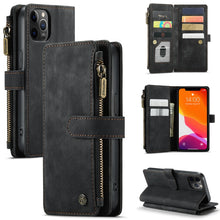 Load image into Gallery viewer, CaseMe-C30 PU + TPU Multifunctional Horizontal Flip Leather Case with Holder &amp; Card Slot &amp; Wallet &amp; Zipper Pocket, For iPhone 8 Plus &amp; 7 Plus &amp; 6 Plus, For iPhone SE 2022 / SE 2020 / 8 / 7 / 6, For iPhone 11, For iPhone 11 Pro, For iPhone 11 Pro Max   ...