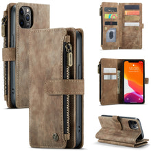 Load image into Gallery viewer, CaseMe-C30 PU + TPU Multifunctional Horizontal Flip Leather Case with Holder &amp; Card Slot &amp; Wallet &amp; Zipper Pocket, For iPhone 8 Plus &amp; 7 Plus &amp; 6 Plus, For iPhone SE 2022 / SE 2020 / 8 / 7 / 6, For iPhone 11, For iPhone 11 Pro, For iPhone 11 Pro Max   ...