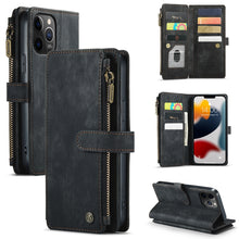 Load image into Gallery viewer, CaseMe-C30 PU + TPU Multifunctional Horizontal Flip Leather Case with Holder &amp; Card Slot &amp; Wallet &amp; Zipper Pocket, For iPhone 8 Plus &amp; 7 Plus &amp; 6 Plus, For iPhone SE 2022 / SE 2020 / 8 / 7 / 6, For iPhone 11, For iPhone 11 Pro, For iPhone 11 Pro Max   ...