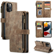 Load image into Gallery viewer, CaseMe-C30 PU + TPU Multifunctional Horizontal Flip Leather Case with Holder &amp; Card Slot &amp; Wallet &amp; Zipper Pocket, For iPhone 8 Plus &amp; 7 Plus &amp; 6 Plus, For iPhone SE 2022 / SE 2020 / 8 / 7 / 6, For iPhone 11, For iPhone 11 Pro, For iPhone 11 Pro Max   ...
