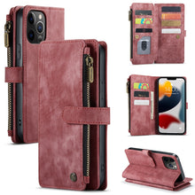 Load image into Gallery viewer, CaseMe-C30 PU + TPU Multifunctional Horizontal Flip Leather Case with Holder &amp; Card Slot &amp; Wallet &amp; Zipper Pocket, For iPhone 8 Plus &amp; 7 Plus &amp; 6 Plus, For iPhone SE 2022 / SE 2020 / 8 / 7 / 6, For iPhone 11, For iPhone 11 Pro, For iPhone 11 Pro Max   ...