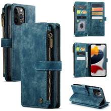 Load image into Gallery viewer, CaseMe-C30 PU + TPU Multifunctional Horizontal Flip Leather Case with Holder &amp; Card Slot &amp; Wallet &amp; Zipper Pocket, For iPhone 8 Plus &amp; 7 Plus &amp; 6 Plus, For iPhone SE 2022 / SE 2020 / 8 / 7 / 6, For iPhone 11, For iPhone 11 Pro, For iPhone 11 Pro Max   ...