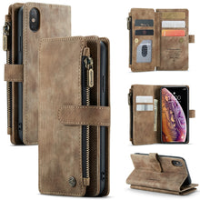 Load image into Gallery viewer, CaseMe-C30 PU + TPU Multifunctional Horizontal Flip Leather Case with Holder &amp; Card Slot &amp; Wallet &amp; Zipper Pocket, For iPhone 8 Plus &amp; 7 Plus &amp; 6 Plus, For iPhone SE 2022 / SE 2020 / 8 / 7 / 6, For iPhone 11, For iPhone 11 Pro, For iPhone 11 Pro Max   ...