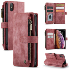 Load image into Gallery viewer, CaseMe-C30 PU + TPU Multifunctional Horizontal Flip Leather Case with Holder &amp; Card Slot &amp; Wallet &amp; Zipper Pocket, For iPhone 8 Plus &amp; 7 Plus &amp; 6 Plus, For iPhone SE 2022 / SE 2020 / 8 / 7 / 6, For iPhone 11, For iPhone 11 Pro, For iPhone 11 Pro Max   ...