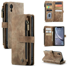 Load image into Gallery viewer, CaseMe-C30 PU + TPU Multifunctional Horizontal Flip Leather Case with Holder &amp; Card Slot &amp; Wallet &amp; Zipper Pocket, For iPhone 8 Plus &amp; 7 Plus &amp; 6 Plus, For iPhone SE 2022 / SE 2020 / 8 / 7 / 6, For iPhone 11, For iPhone 11 Pro, For iPhone 11 Pro Max   ...