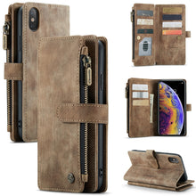 Load image into Gallery viewer, CaseMe-C30 PU + TPU Multifunctional Horizontal Flip Leather Case with Holder &amp; Card Slot &amp; Wallet &amp; Zipper Pocket, For iPhone 8 Plus &amp; 7 Plus &amp; 6 Plus, For iPhone SE 2022 / SE 2020 / 8 / 7 / 6, For iPhone 11, For iPhone 11 Pro, For iPhone 11 Pro Max   ...