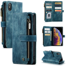 Load image into Gallery viewer, CaseMe-C30 PU + TPU Multifunctional Horizontal Flip Leather Case with Holder &amp; Card Slot &amp; Wallet &amp; Zipper Pocket, For iPhone 8 Plus &amp; 7 Plus &amp; 6 Plus, For iPhone SE 2022 / SE 2020 / 8 / 7 / 6, For iPhone 11, For iPhone 11 Pro, For iPhone 11 Pro Max   ...
