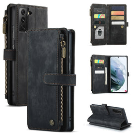 CaseMe-C30 PU + TPU Multifunctional Horizontal Flip Leather Case with Holder & Card Slot & Wallet & Zipper Pocket, For Samsung Galaxy S21+ 5G, For Samsung Galaxy S21 Ultra 5G, For Samsung Galaxy S21 FE