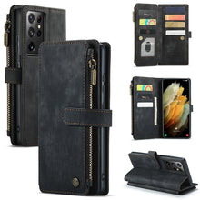Load image into Gallery viewer, CaseMe-C30 PU + TPU Multifunctional Horizontal Flip Leather Case with Holder &amp; Card Slot &amp; Wallet &amp; Zipper Pocket, For Samsung Galaxy S21+ 5G, For Samsung Galaxy S21 Ultra 5G, For Samsung Galaxy S21 FE