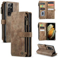 Load image into Gallery viewer, CaseMe-C30 PU + TPU Multifunctional Horizontal Flip Leather Case with Holder &amp; Card Slot &amp; Wallet &amp; Zipper Pocket, For Samsung Galaxy S21+ 5G, For Samsung Galaxy S21 Ultra 5G, For Samsung Galaxy S21 FE