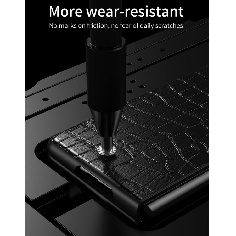 Crocodile Texture Leather Folding Protective Case, For Samsung Galaxy Z Fold3 5G, For Samsung Galaxy Z Fold2 5G