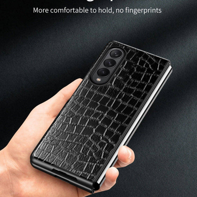 Crocodile Texture Leather Folding Protective Case, For Samsung Galaxy Z Fold3 5G, For Samsung Galaxy Z Fold2 5G