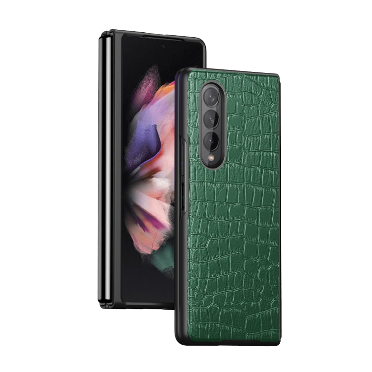 Crocodile Texture Leather Folding Protective Case, For Samsung Galaxy Z Fold3 5G, For Samsung Galaxy Z Fold2 5G