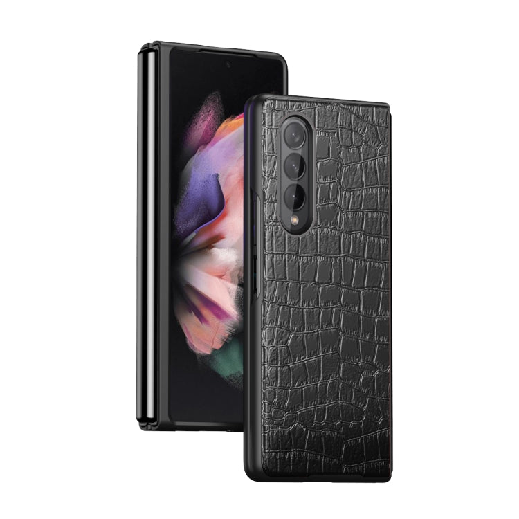 Crocodile Texture Leather Folding Protective Case, For Samsung Galaxy Z Fold3 5G, For Samsung Galaxy Z Fold2 5G
