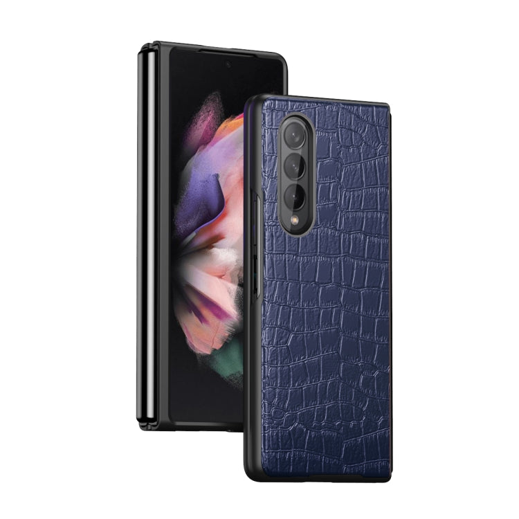 Crocodile Texture Leather Folding Protective Case, For Samsung Galaxy Z Fold3 5G, For Samsung Galaxy Z Fold2 5G