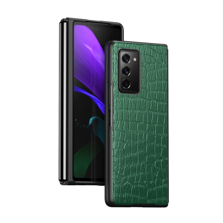 Crocodile Texture Leather Folding Protective Case, For Samsung Galaxy Z Fold3 5G, For Samsung Galaxy Z Fold2 5G