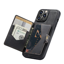 Load image into Gallery viewer, JEEHOOD Retro Magnetic Detachable Protective Case with Wallet &amp; Card Slot &amp; Holder, For iPhone 13 mini, For iPhone 13, For iPhone 13 Pro, For iPhone 13 Pro Max
