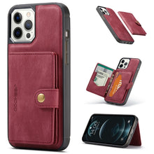 Load image into Gallery viewer, JEEHOOD Retro Magnetic Detachable Protective Case with Wallet &amp; Card Slot &amp; Holder, For iPhone 13 mini, For iPhone 13, For iPhone 13 Pro, For iPhone 13 Pro Max