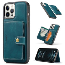 Load image into Gallery viewer, JEEHOOD Retro Magnetic Detachable Protective Case with Wallet &amp; Card Slot &amp; Holder, For iPhone 13 mini, For iPhone 13, For iPhone 13 Pro, For iPhone 13 Pro Max