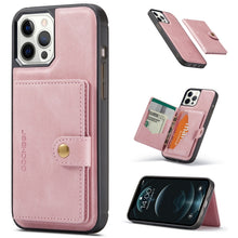 Load image into Gallery viewer, JEEHOOD Retro Magnetic Detachable Protective Case with Wallet &amp; Card Slot &amp; Holder, For iPhone 13 mini, For iPhone 13, For iPhone 13 Pro, For iPhone 13 Pro Max