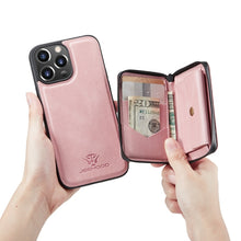 Load image into Gallery viewer, JEEHOOD Magnetic Zipper Horizontal Flip Leather Case with Holder &amp; Card Slot &amp; Wallet, For iPhone 13 mini, For iPhone 13, For iPhone 13 Pro, For iPhone 13 Pro Max