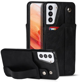 Crazy Horse Texture Shockproof TPU + PU Leather Case with Card Slot & Wrist Strap Holder, For Samsung Galaxy S21 5G, For Samsung Galaxy S21+ 5G, For Samsung Galaxy S21 Ultra 5G, For Samsung Galaxy S21 FE, For Samsung Galaxy S20, For Samsung Galaxy S20+