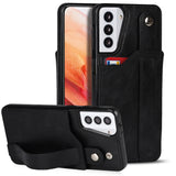 Crazy Horse Texture Shockproof TPU + PU Leather Case with Card Slot & Wrist Strap Holder, For Samsung Galaxy S21 5G, For Samsung Galaxy S21+ 5G, For Samsung Galaxy S21 Ultra 5G, For Samsung Galaxy S21 FE, For Samsung Galaxy S20, For Samsung Galaxy S20+