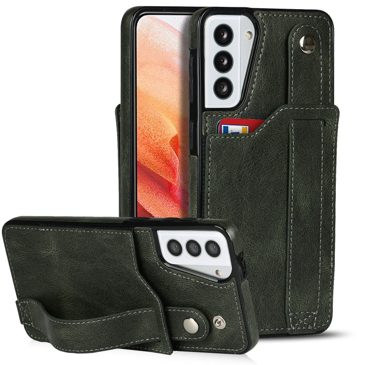 Crazy Horse Texture Shockproof TPU + PU Leather Case with Card Slot & Wrist Strap Holder, For Samsung Galaxy S21 5G, For Samsung Galaxy S21+ 5G, For Samsung Galaxy S21 Ultra 5G, For Samsung Galaxy S21 FE, For Samsung Galaxy S20, For Samsung Galaxy S20+