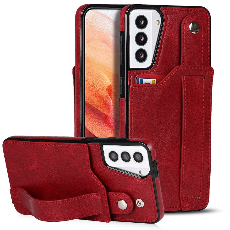 Crazy Horse Texture Shockproof TPU + PU Leather Case with Card Slot & Wrist Strap Holder, For Samsung Galaxy S21 5G, For Samsung Galaxy S21+ 5G, For Samsung Galaxy S21 Ultra 5G, For Samsung Galaxy S21 FE, For Samsung Galaxy S20, For Samsung Galaxy S20+