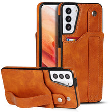 Load image into Gallery viewer, Crazy Horse Texture Shockproof TPU + PU Leather Case with Card Slot &amp; Wrist Strap Holder, For Samsung Galaxy S21 5G, For Samsung Galaxy S21+ 5G, For Samsung Galaxy S21 Ultra 5G, For Samsung Galaxy S21 FE, For Samsung Galaxy S20, For Samsung Galaxy S20+