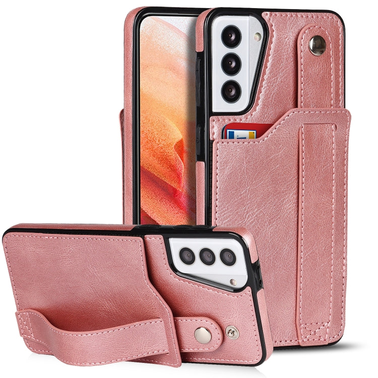 Crazy Horse Texture Shockproof TPU + PU Leather Case with Card Slot & Wrist Strap Holder, For Samsung Galaxy S21 5G, For Samsung Galaxy S21+ 5G, For Samsung Galaxy S21 Ultra 5G, For Samsung Galaxy S21 FE, For Samsung Galaxy S20, For Samsung Galaxy S20+