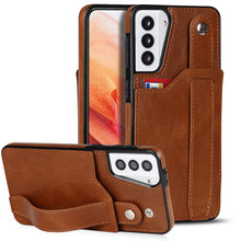 Load image into Gallery viewer, Crazy Horse Texture Shockproof TPU + PU Leather Case with Card Slot &amp; Wrist Strap Holder, For Samsung Galaxy S21 5G, For Samsung Galaxy S21+ 5G, For Samsung Galaxy S21 Ultra 5G, For Samsung Galaxy S21 FE, For Samsung Galaxy S20, For Samsung Galaxy S20+