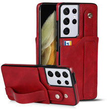 Load image into Gallery viewer, Crazy Horse Texture Shockproof TPU + PU Leather Case with Card Slot &amp; Wrist Strap Holder, For Samsung Galaxy S21 5G, For Samsung Galaxy S21+ 5G, For Samsung Galaxy S21 Ultra 5G, For Samsung Galaxy S21 FE, For Samsung Galaxy S20, For Samsung Galaxy S20+