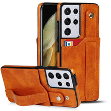 Load image into Gallery viewer, Crazy Horse Texture Shockproof TPU + PU Leather Case with Card Slot &amp; Wrist Strap Holder, For Samsung Galaxy S21 5G, For Samsung Galaxy S21+ 5G, For Samsung Galaxy S21 Ultra 5G, For Samsung Galaxy S21 FE, For Samsung Galaxy S20, For Samsung Galaxy S20+