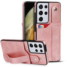 Load image into Gallery viewer, Crazy Horse Texture Shockproof TPU + PU Leather Case with Card Slot &amp; Wrist Strap Holder, For Samsung Galaxy S21 5G, For Samsung Galaxy S21+ 5G, For Samsung Galaxy S21 Ultra 5G, For Samsung Galaxy S21 FE, For Samsung Galaxy S20, For Samsung Galaxy S20+