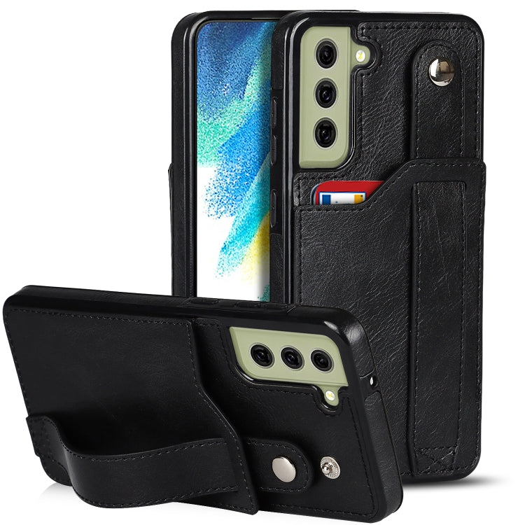 Crazy Horse Texture Shockproof TPU + PU Leather Case with Card Slot & Wrist Strap Holder, For Samsung Galaxy S21 5G, For Samsung Galaxy S21+ 5G, For Samsung Galaxy S21 Ultra 5G, For Samsung Galaxy S21 FE, For Samsung Galaxy S20, For Samsung Galaxy S20+