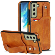 Load image into Gallery viewer, Crazy Horse Texture Shockproof TPU + PU Leather Case with Card Slot &amp; Wrist Strap Holder, For Samsung Galaxy S21 5G, For Samsung Galaxy S21+ 5G, For Samsung Galaxy S21 Ultra 5G, For Samsung Galaxy S21 FE, For Samsung Galaxy S20, For Samsung Galaxy S20+