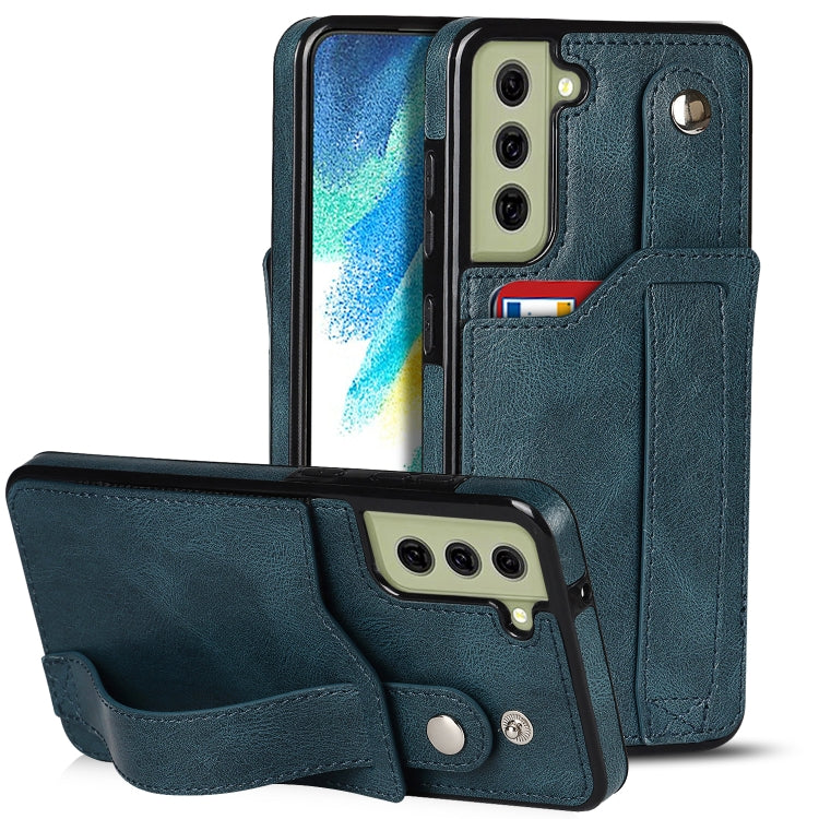 Crazy Horse Texture Shockproof TPU + PU Leather Case with Card Slot & Wrist Strap Holder, For Samsung Galaxy S21 5G, For Samsung Galaxy S21+ 5G, For Samsung Galaxy S21 Ultra 5G, For Samsung Galaxy S21 FE, For Samsung Galaxy S20, For Samsung Galaxy S20+