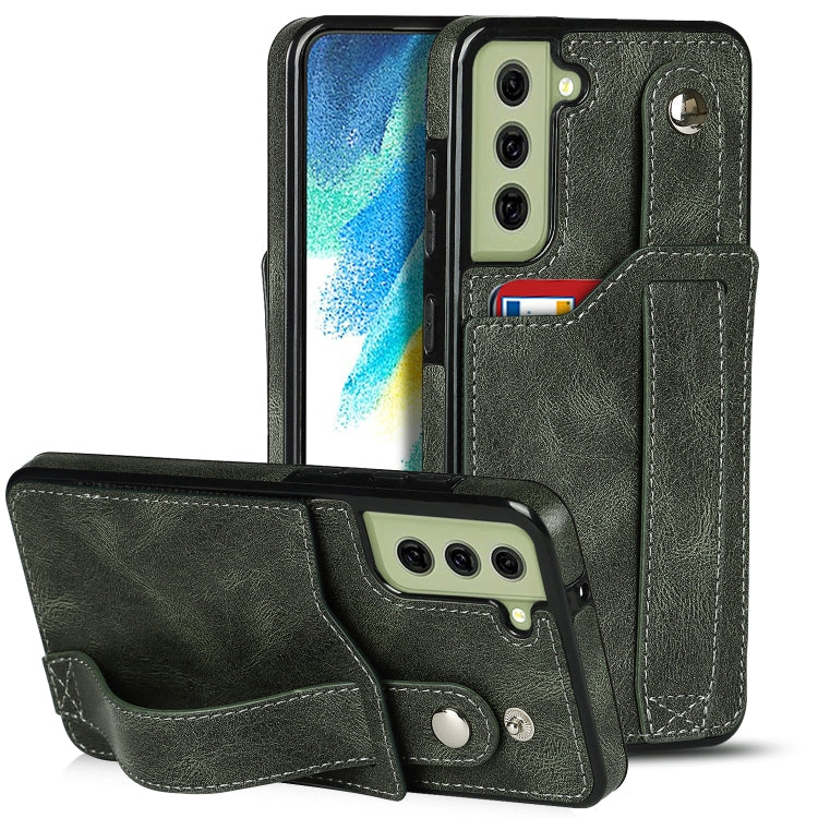 Crazy Horse Texture Shockproof TPU + PU Leather Case with Card Slot & Wrist Strap Holder, For Samsung Galaxy S21 5G, For Samsung Galaxy S21+ 5G, For Samsung Galaxy S21 Ultra 5G, For Samsung Galaxy S21 FE, For Samsung Galaxy S20, For Samsung Galaxy S20+