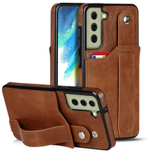 Load image into Gallery viewer, Crazy Horse Texture Shockproof TPU + PU Leather Case with Card Slot &amp; Wrist Strap Holder, For Samsung Galaxy S21 5G, For Samsung Galaxy S21+ 5G, For Samsung Galaxy S21 Ultra 5G, For Samsung Galaxy S21 FE, For Samsung Galaxy S20, For Samsung Galaxy S20+