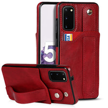 Load image into Gallery viewer, Crazy Horse Texture Shockproof TPU + PU Leather Case with Card Slot &amp; Wrist Strap Holder, For Samsung Galaxy S21 5G, For Samsung Galaxy S21+ 5G, For Samsung Galaxy S21 Ultra 5G, For Samsung Galaxy S21 FE, For Samsung Galaxy S20, For Samsung Galaxy S20+