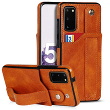 Load image into Gallery viewer, Crazy Horse Texture Shockproof TPU + PU Leather Case with Card Slot &amp; Wrist Strap Holder, For Samsung Galaxy S21 5G, For Samsung Galaxy S21+ 5G, For Samsung Galaxy S21 Ultra 5G, For Samsung Galaxy S21 FE, For Samsung Galaxy S20, For Samsung Galaxy S20+