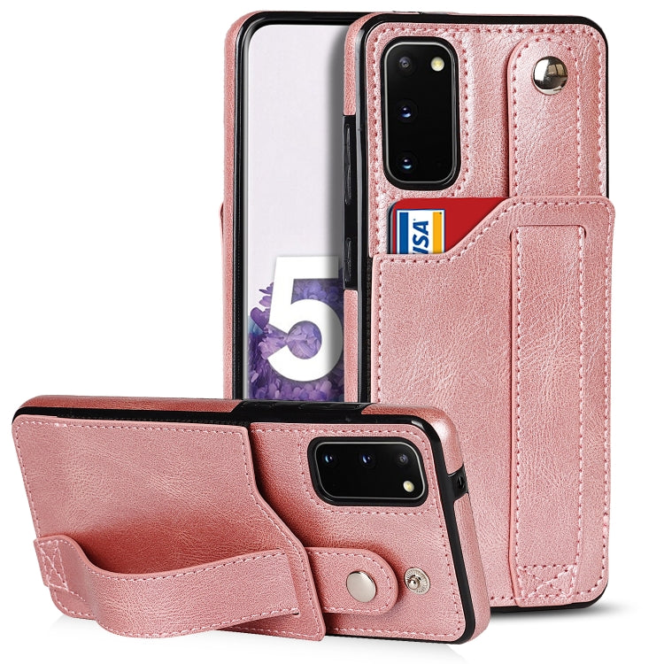 Crazy Horse Texture Shockproof TPU + PU Leather Case with Card Slot & Wrist Strap Holder, For Samsung Galaxy S21 5G, For Samsung Galaxy S21+ 5G, For Samsung Galaxy S21 Ultra 5G, For Samsung Galaxy S21 FE, For Samsung Galaxy S20, For Samsung Galaxy S20+
