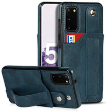 Load image into Gallery viewer, Crazy Horse Texture Shockproof TPU + PU Leather Case with Card Slot &amp; Wrist Strap Holder, For Samsung Galaxy S21 5G, For Samsung Galaxy S21+ 5G, For Samsung Galaxy S21 Ultra 5G, For Samsung Galaxy S21 FE, For Samsung Galaxy S20, For Samsung Galaxy S20+