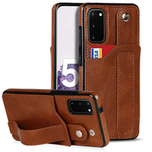 Load image into Gallery viewer, Crazy Horse Texture Shockproof TPU + PU Leather Case with Card Slot &amp; Wrist Strap Holder, For Samsung Galaxy S21 5G, For Samsung Galaxy S21+ 5G, For Samsung Galaxy S21 Ultra 5G, For Samsung Galaxy S21 FE, For Samsung Galaxy S20, For Samsung Galaxy S20+